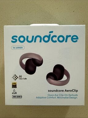 Anker Soundcore AeroClip Open-Ear Earbuds in Mauve/Purple